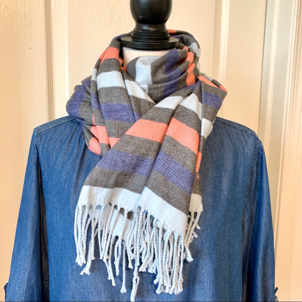 GAP Soft Striped Fringe Scarf—One Size